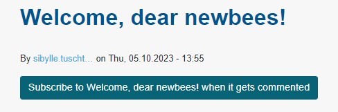Welcome, dear newbees!